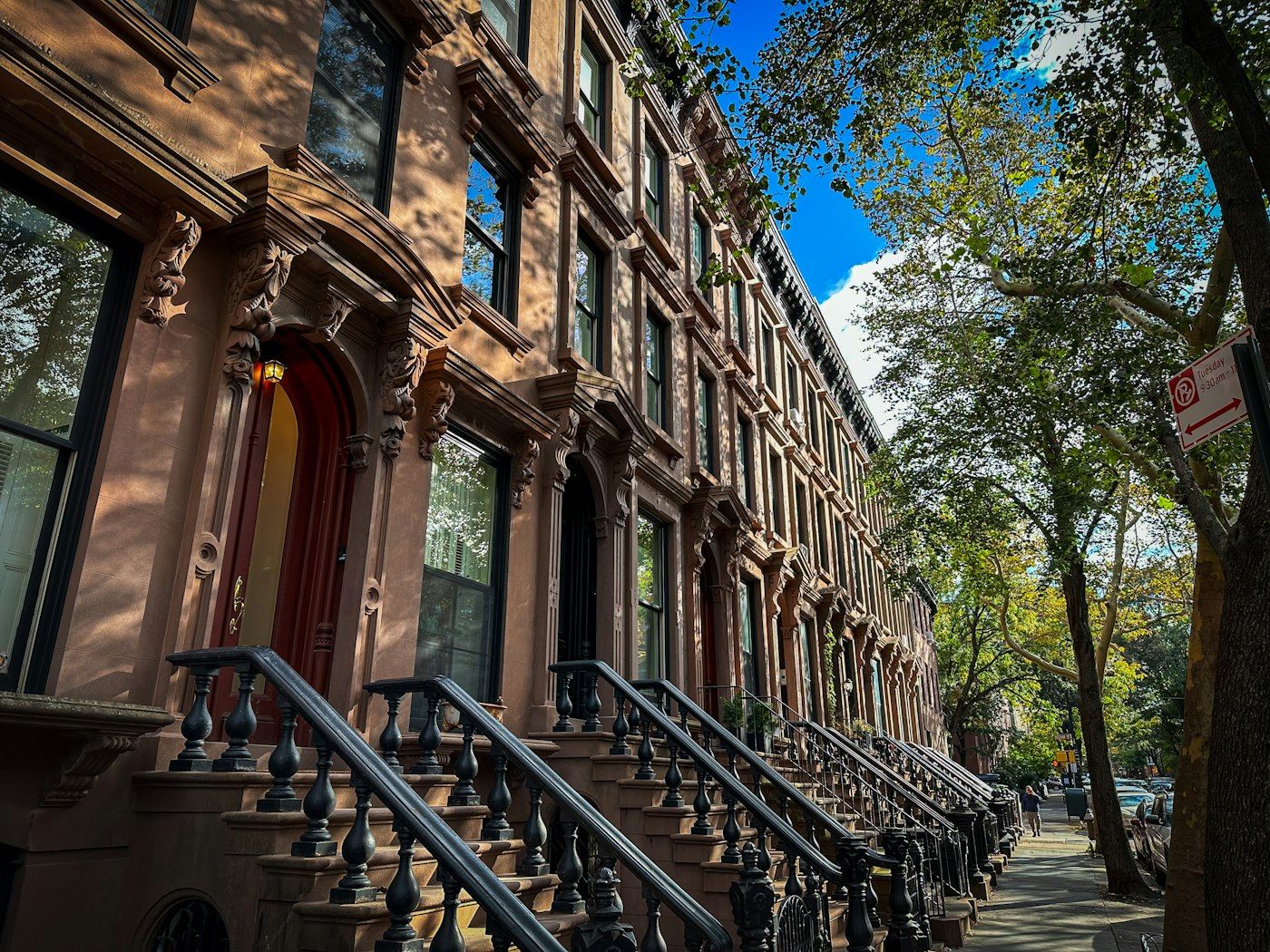 A row of brownstones in Brooklyn